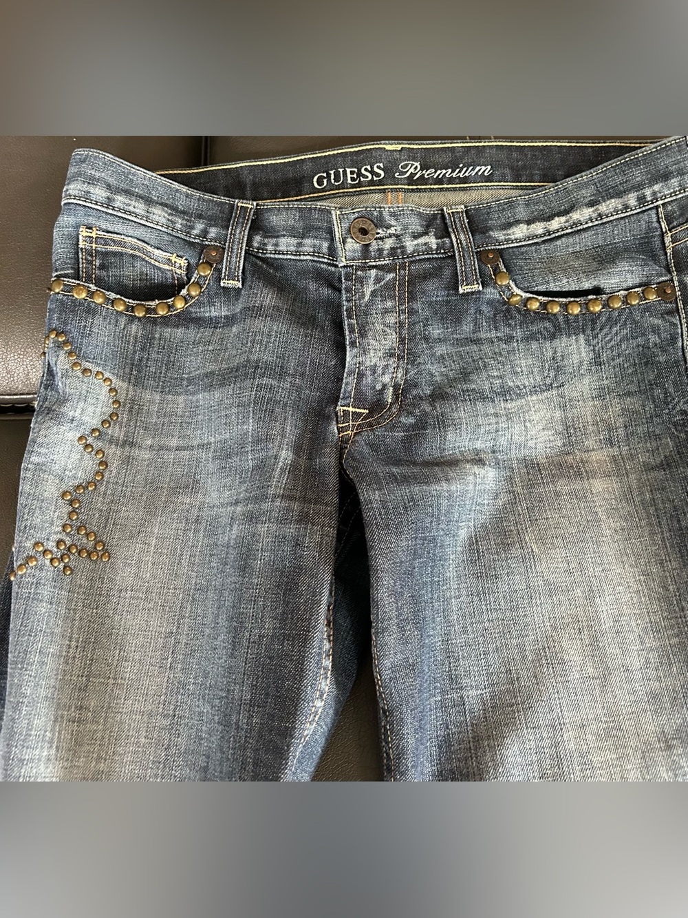 Guess Premium vintage Studded & Embroidered Bootcut Jeans